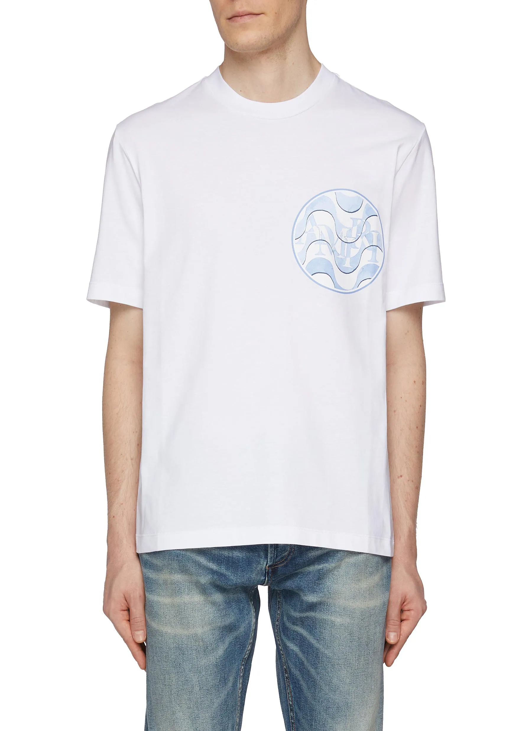 -----------AMIRI ---- ------------ ----Staggered Wave Orb Graphic Print Cotton T-Shirt --