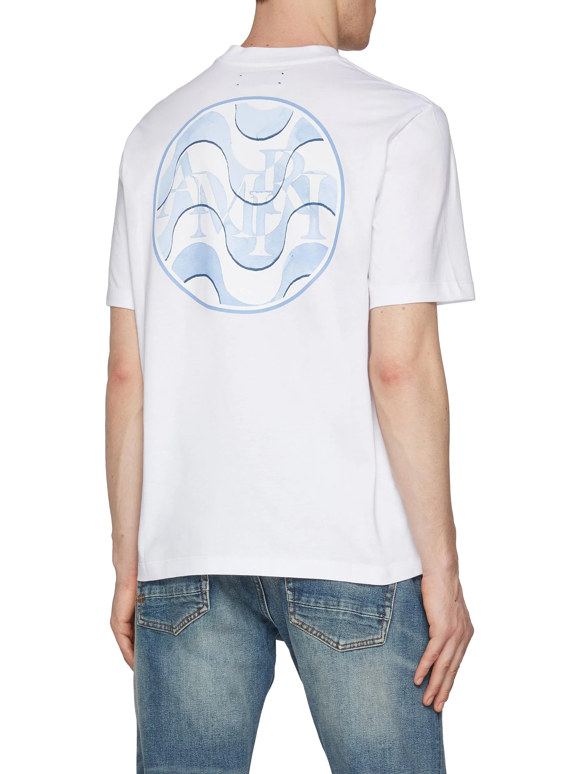 -----------AMIRI ---- ------------ ----Staggered Wave Orb Graphic Print Cotton T-Shirt --