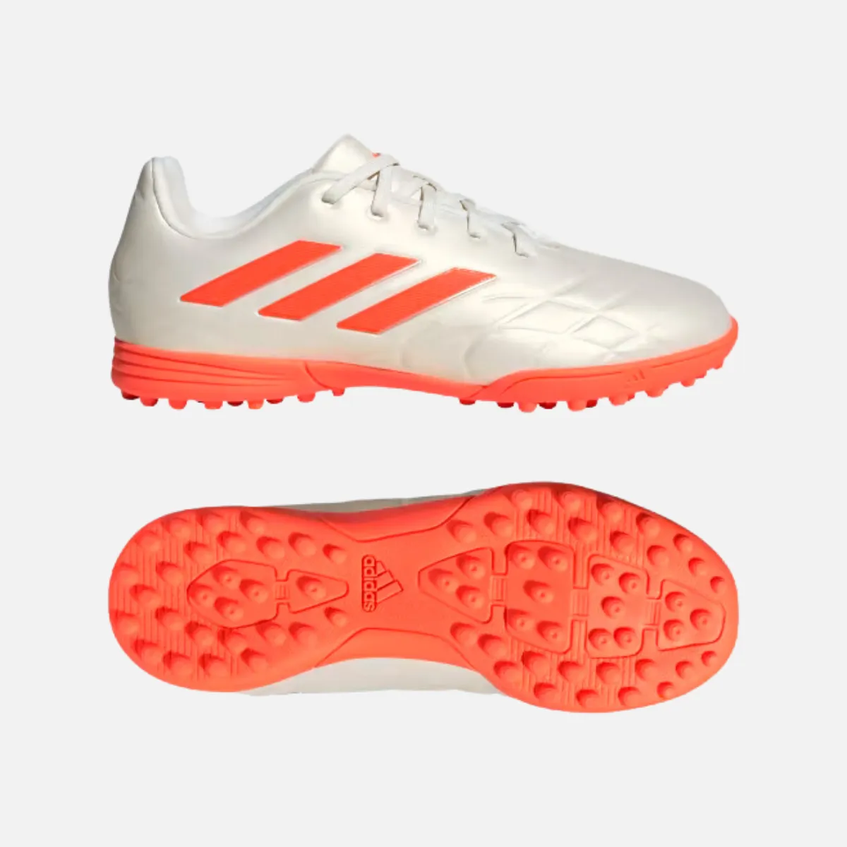 Adidas COPA PURE.3 TURF Kids Unisex Shoes BOY AND GIRL (4-16 YEAR) -Off White/Team Solar Orange/Off White