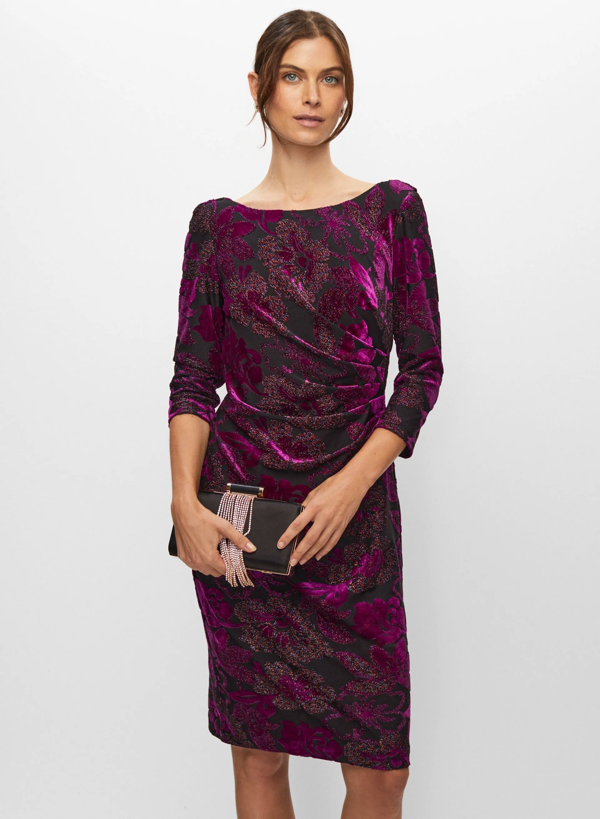 Adrianna Papell - Floral Shimmer Dress