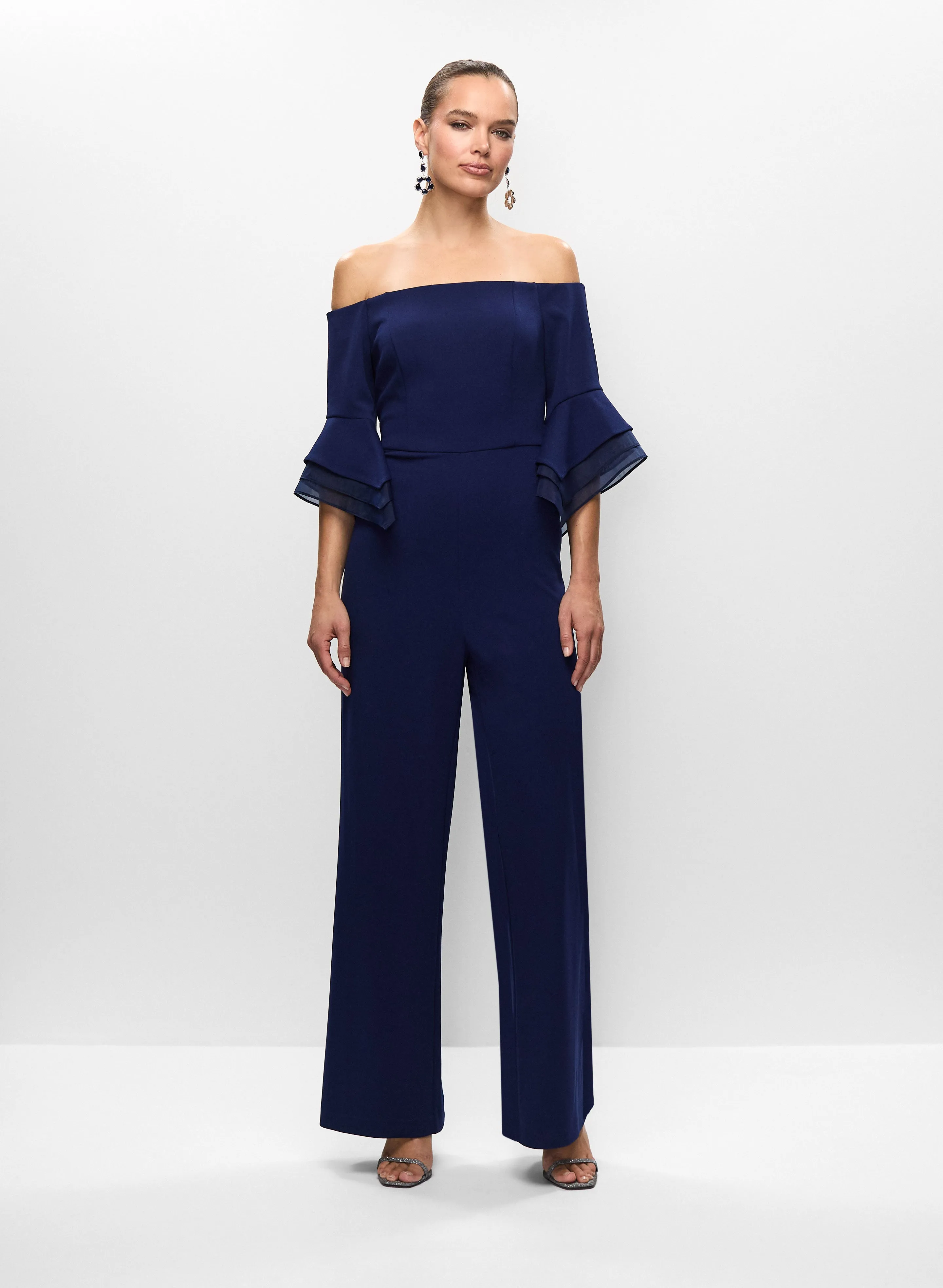 Adrianna Papell - Organza Sleeve Jumpsuit