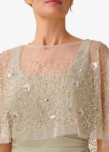 Adrianna Papell Petal Beaded Cape | Kaleidoscope