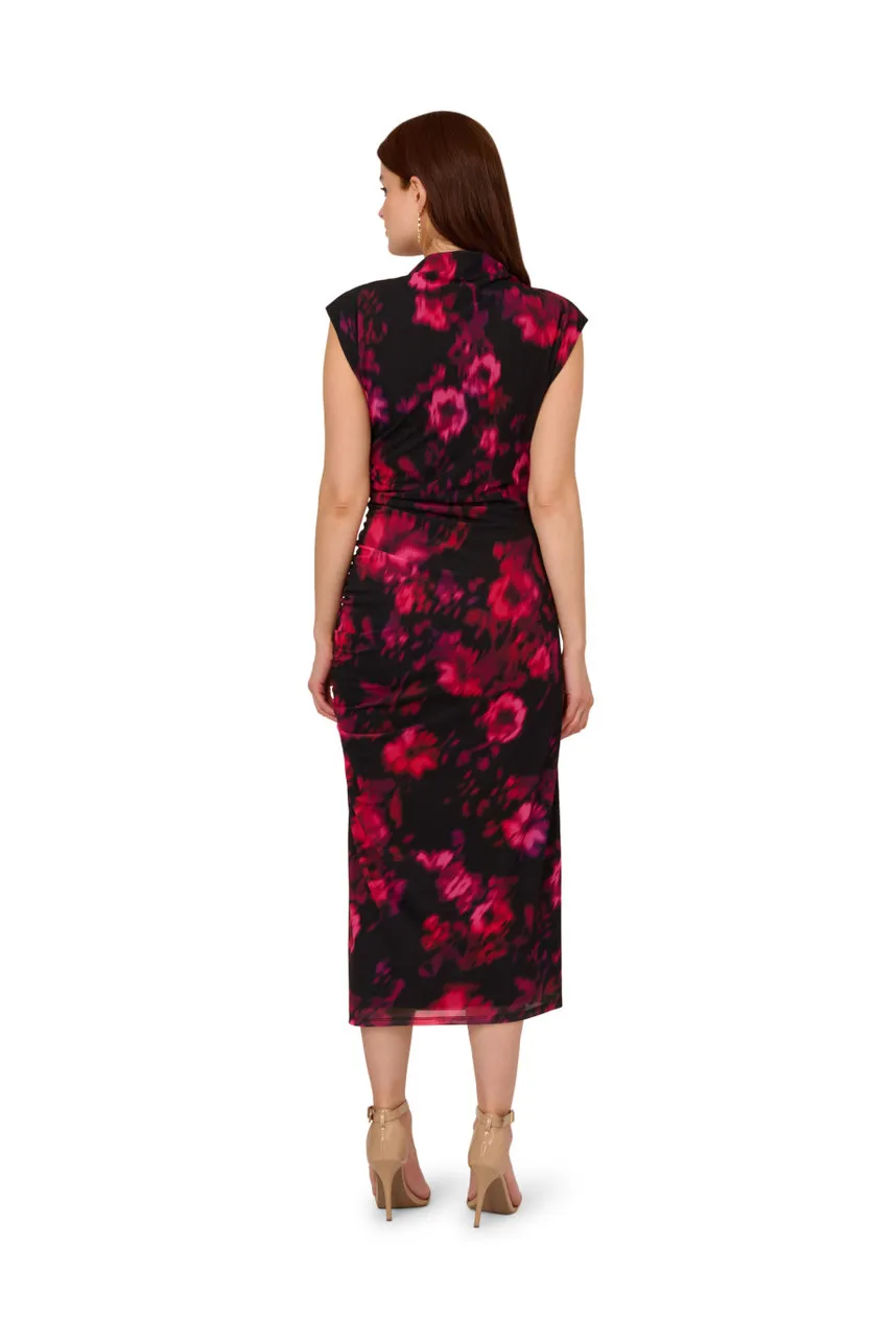 ADRIANNA PAPELL Print mesh dress -                         -                     -                