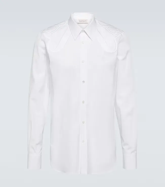 alexander mcqueen  |Street Style Long Sleeves Plain Cotton Logo Shirts