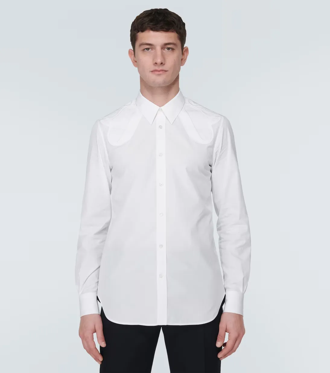 alexander mcqueen  |Street Style Long Sleeves Plain Cotton Logo Shirts