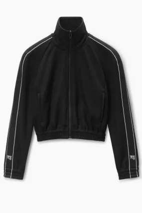 alexanderwang.t Cropped Track Jacket with Logo Tape - Black