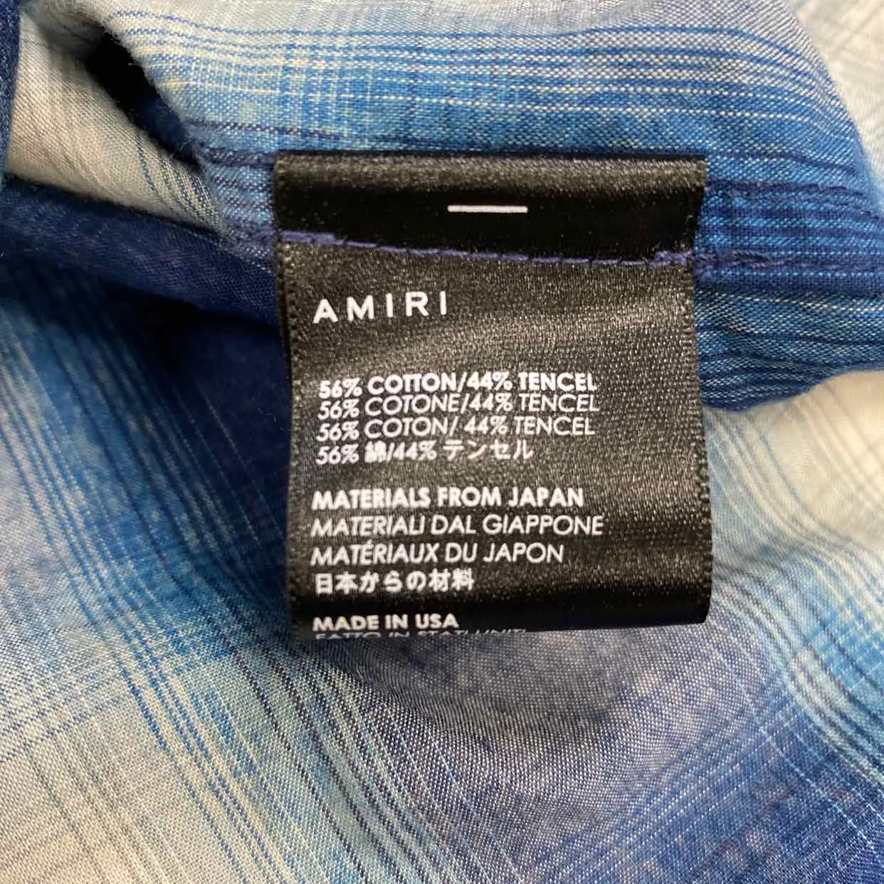 Amiri Flannel STUDDED Blue Used Size S