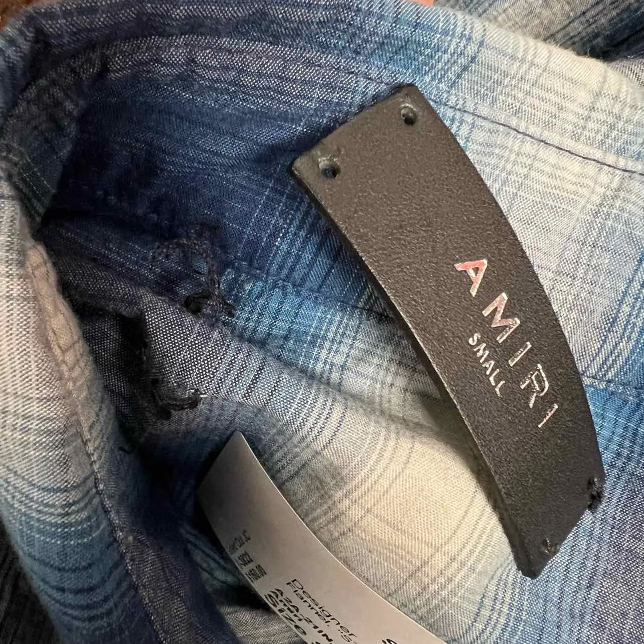 Amiri Flannel STUDDED Blue Used Size S