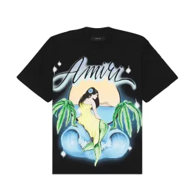 AMIRI OVERSIZED AMIRI MERMAID TEE - BLACK