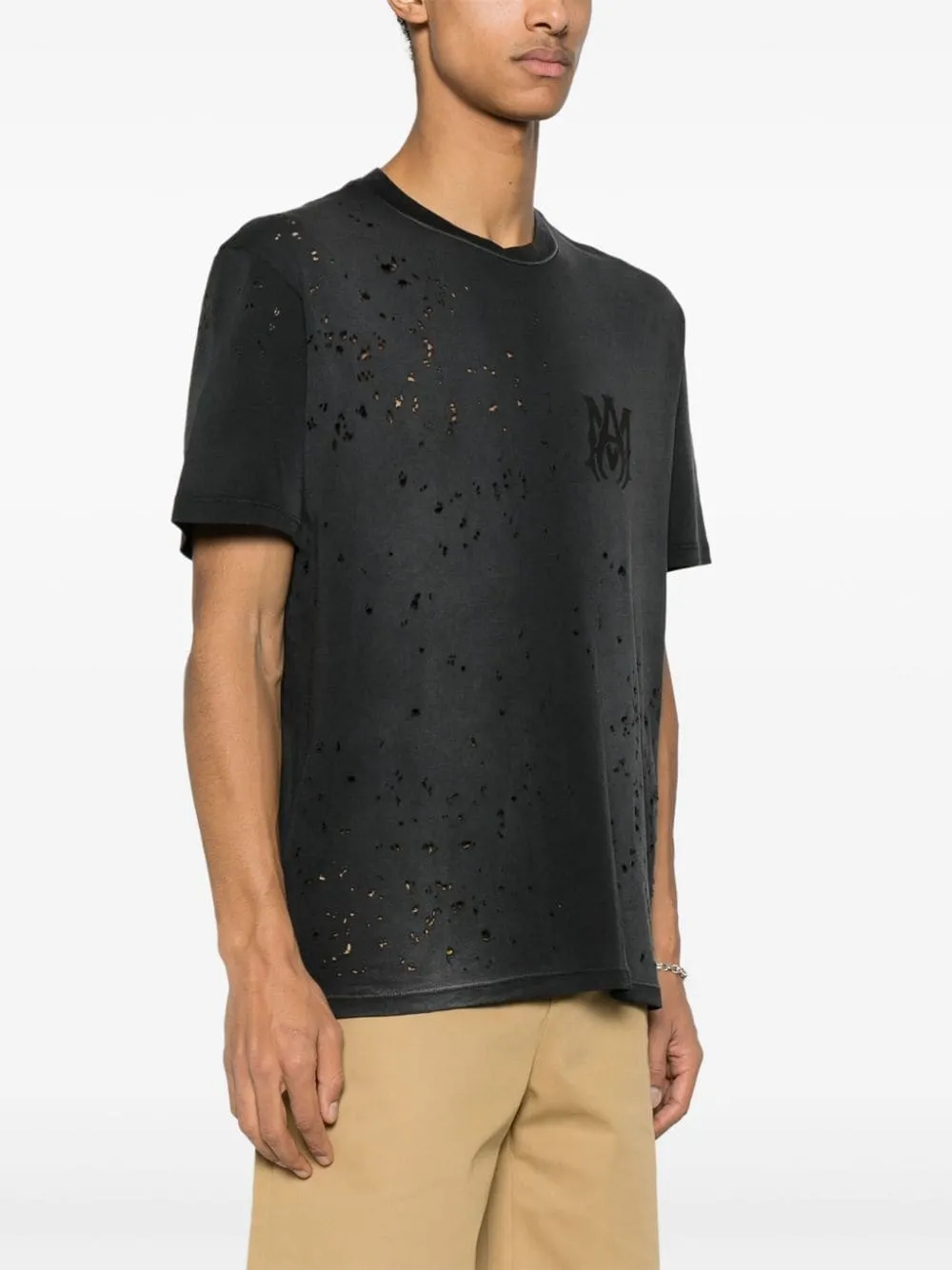 Amiri - T-shirt black à effet usé