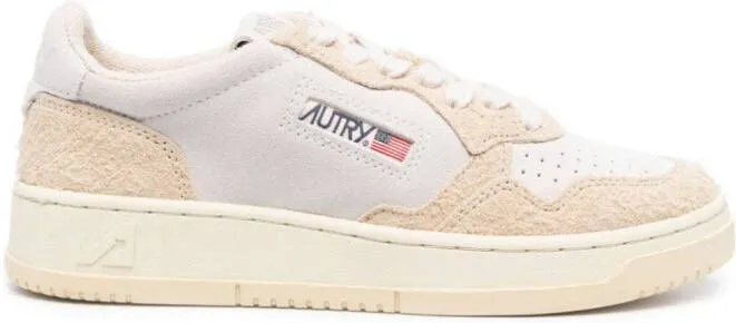 Autry logo-patch panelled leather sneakers White