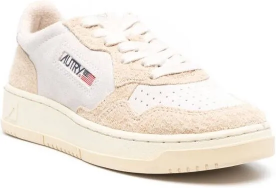 Autry logo-patch panelled leather sneakers White