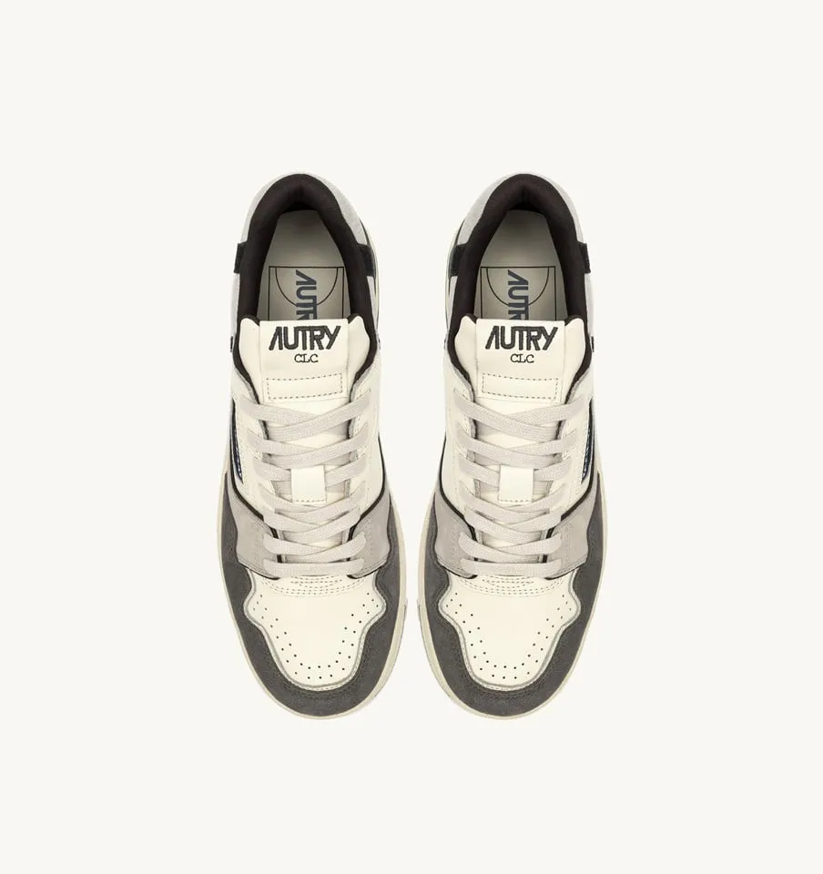 AUTRY NEW ARRIVALS MAN MANCLC LOW SNEAKERS IN GRAY AND BLACK SUEDE AND NABUCK