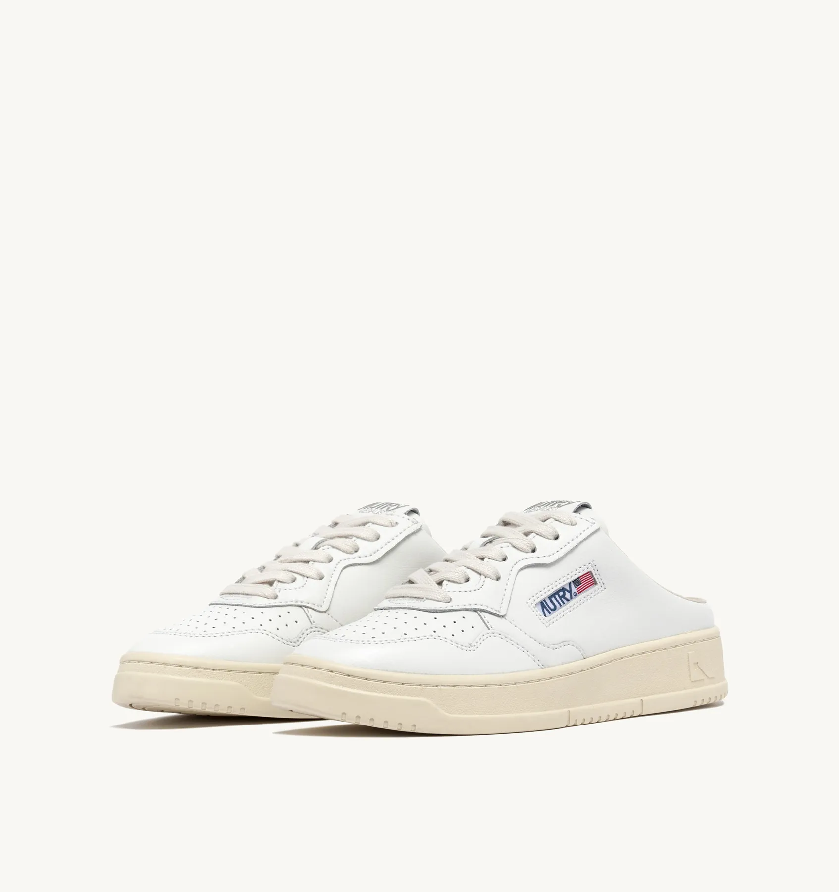 AUTRY NEW ARRIVALS WOMAN WOMAN  MEDALIST MULE SNEAKERS IN WHITE LEATHER