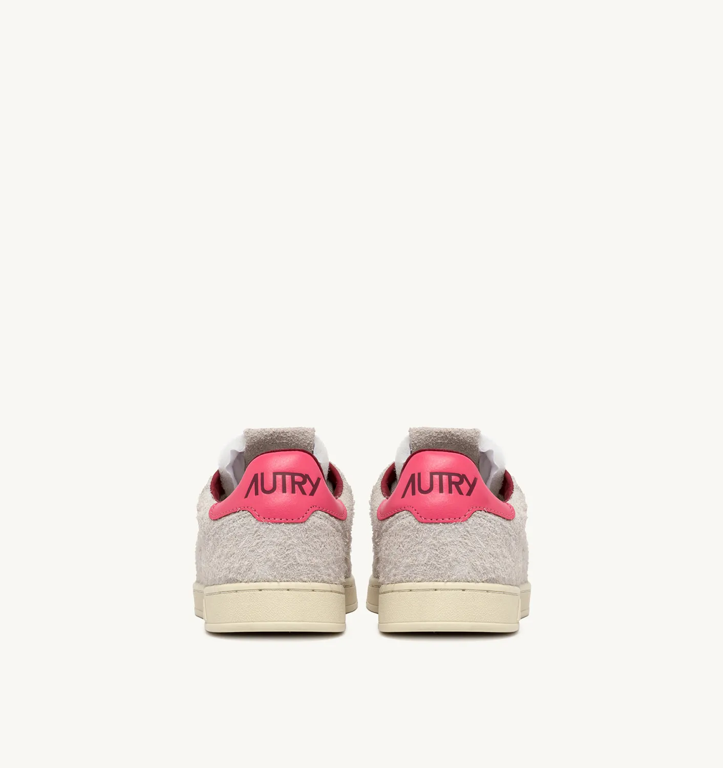 AUTRY NEW ARRIVALS WOMAN WOMANNEW FLAT LOW SNEAKERS IN WHITE AND CALYPSO CORAL SUEDE