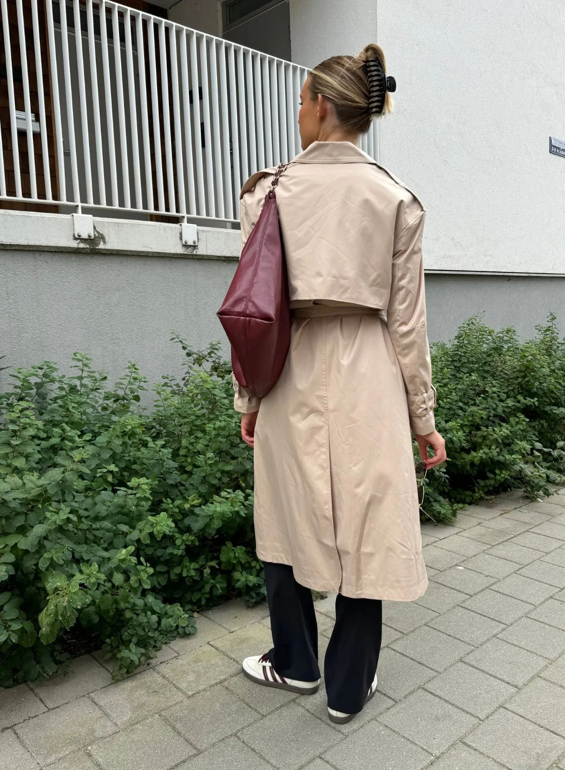 Beige Recycled Tech Trench Coat