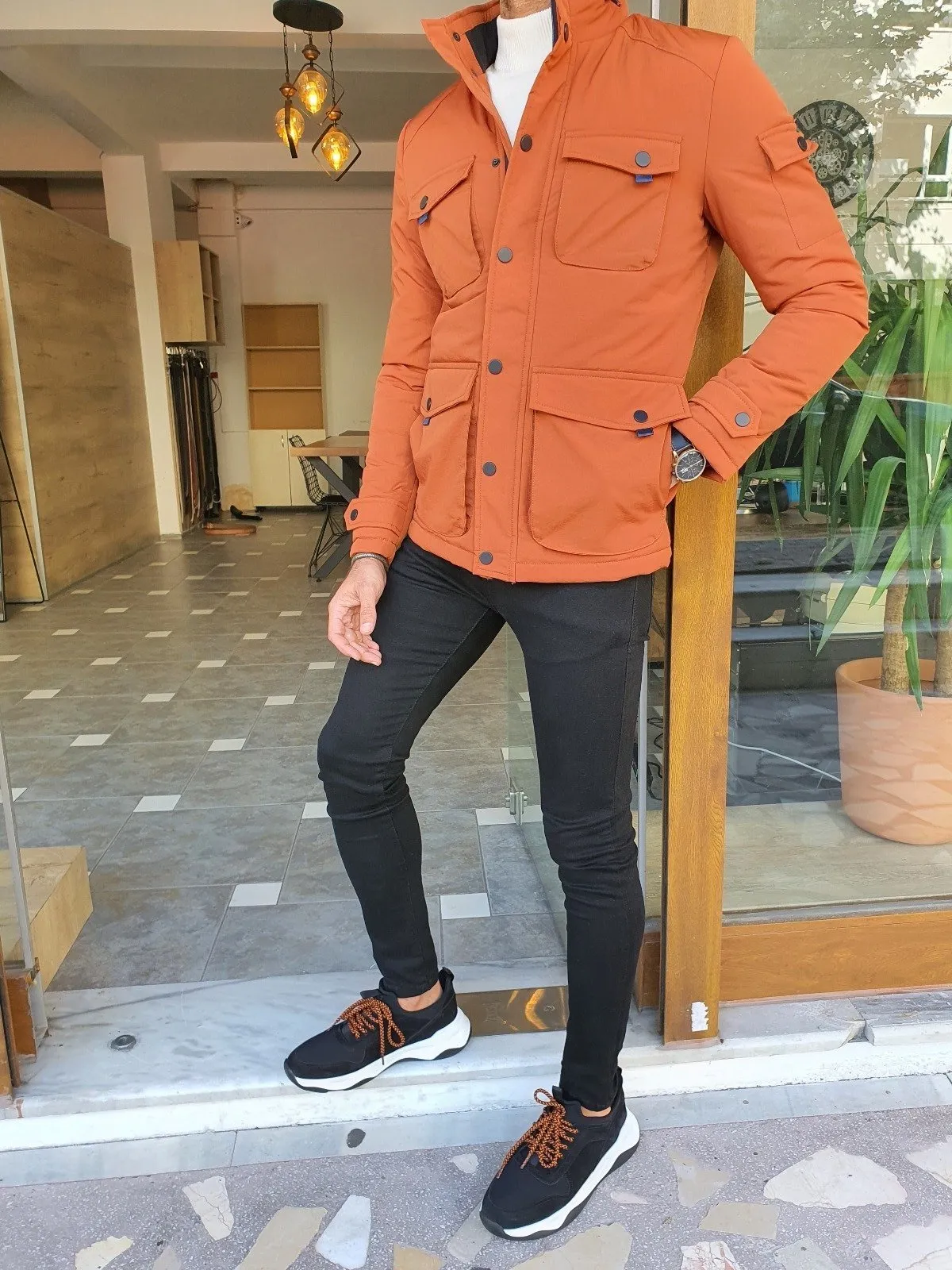 Bojo Slim Fit Orange Jacket