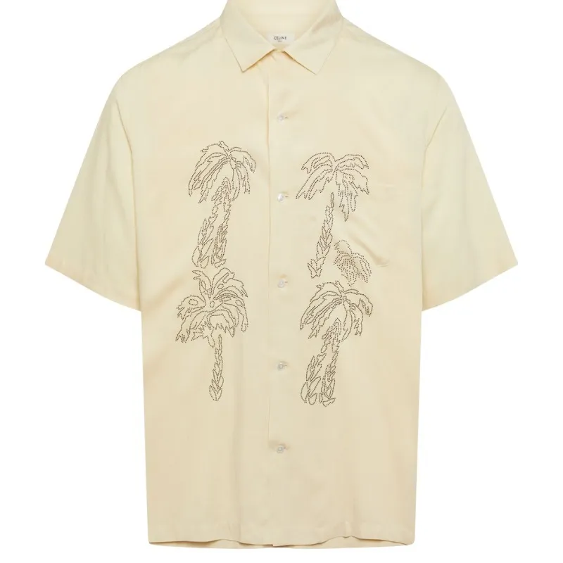 CELINE  |[VIP SALE] Palm tree Embroidered hawaiian shirt