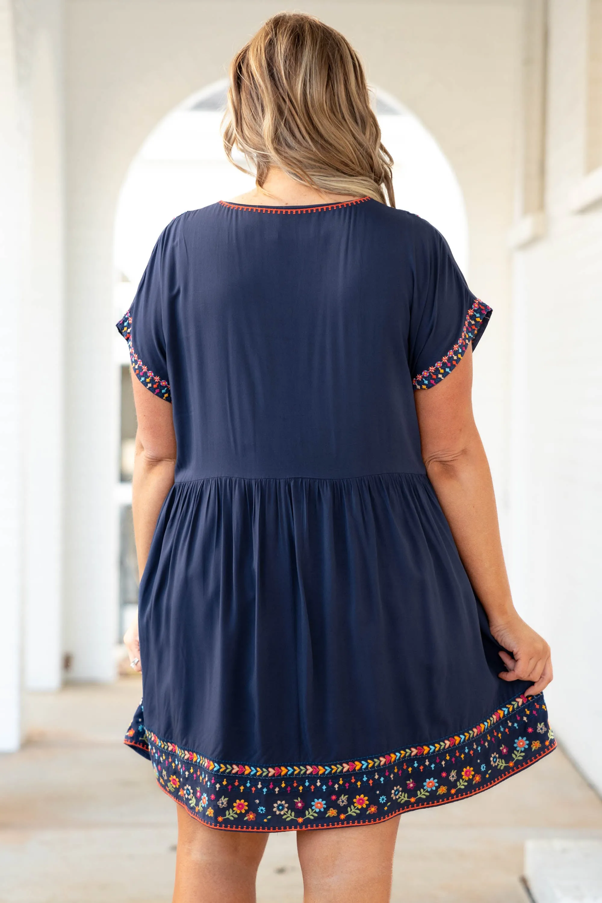 Chime In Dress, Navy