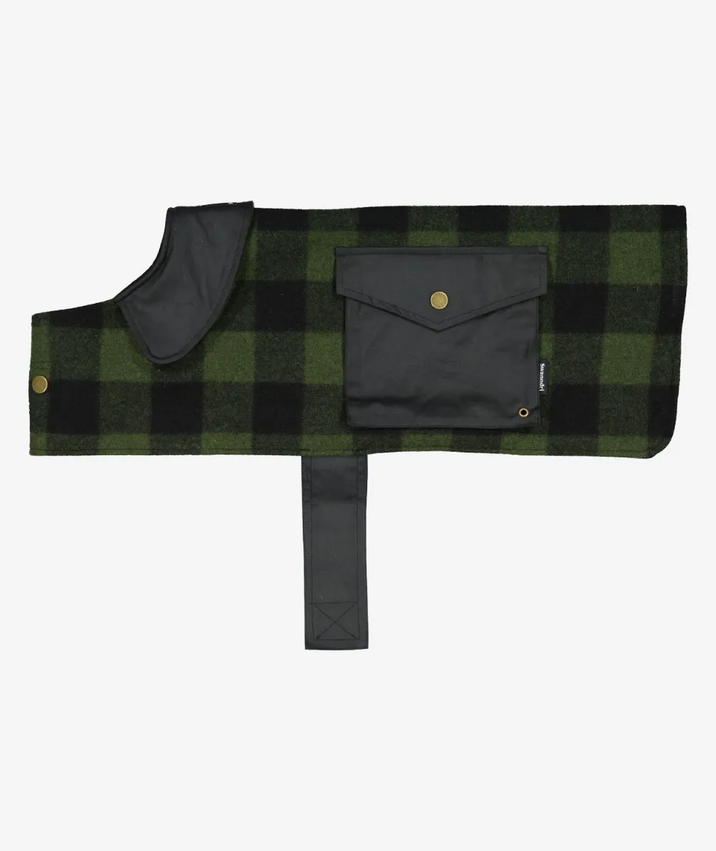 Classic Wool Dog Coat in Olive/Black Check - Swanndri NZ