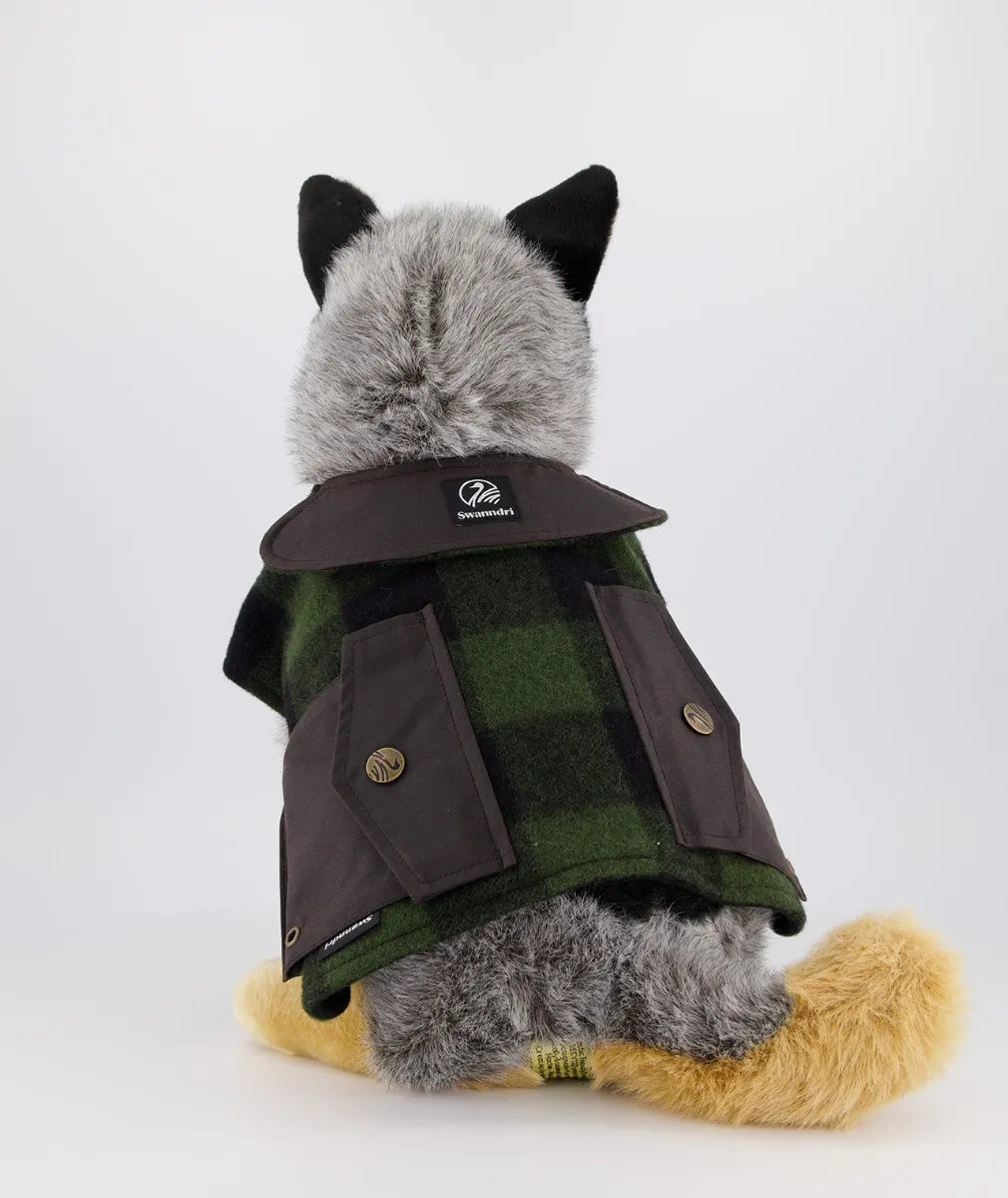 Classic Wool Dog Coat in Olive/Black Check - Swanndri NZ