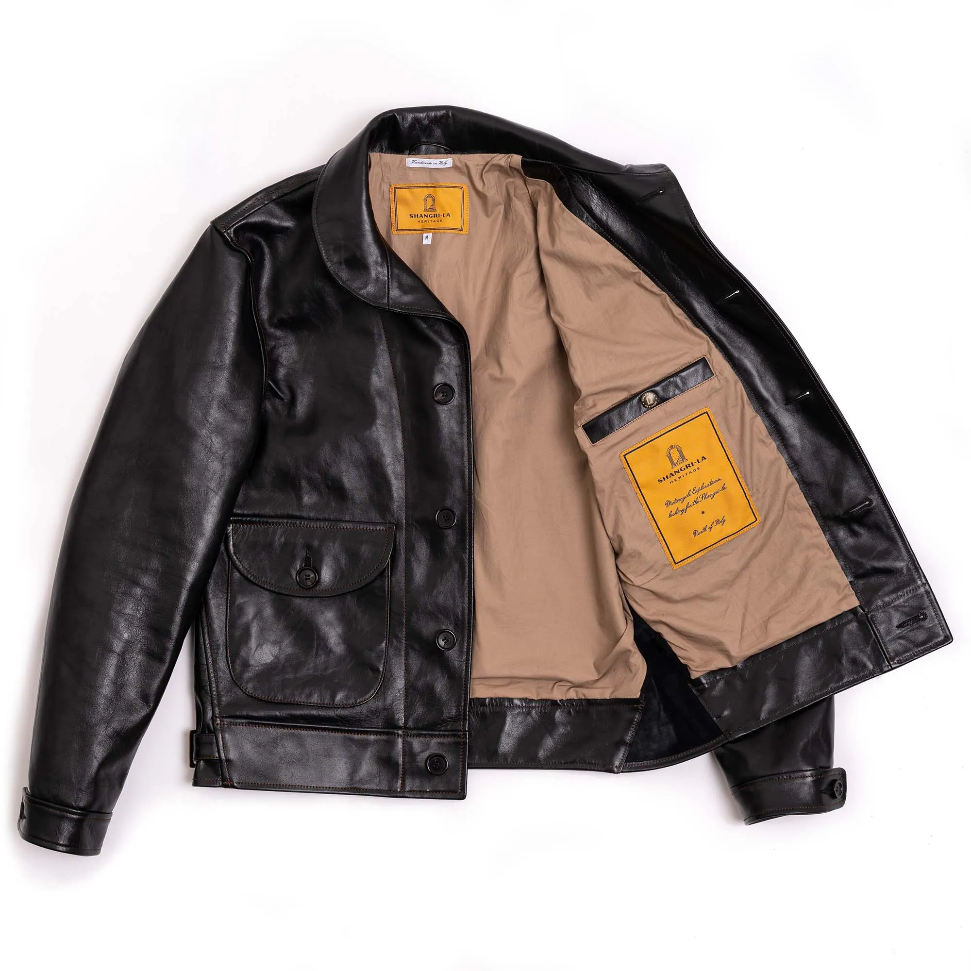 “Cossack” Black Horsehide Leather Jacket - Shangri-la Heritage