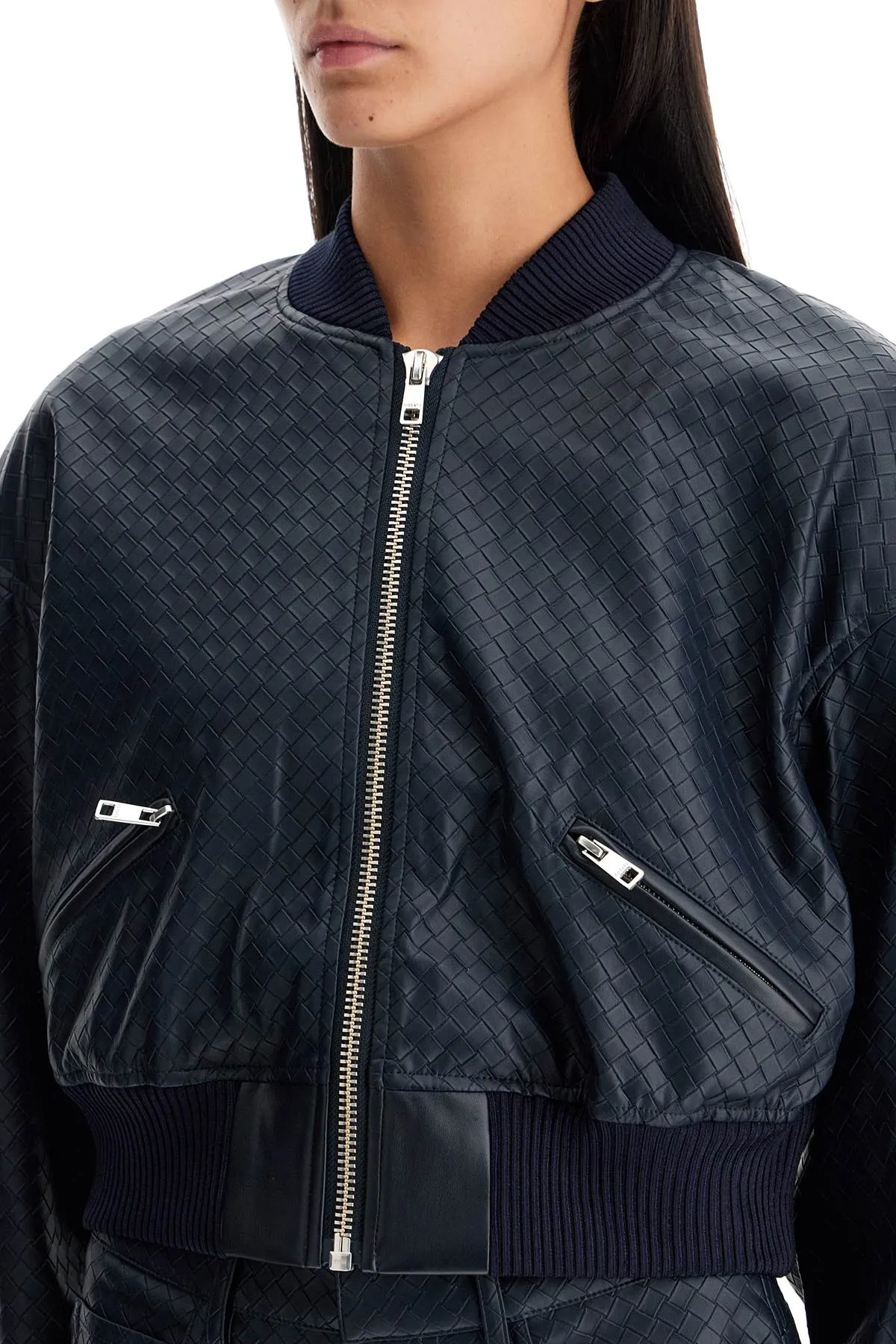 cropped bomber jacket with braided 1128572318 SKY CAPTAIN (DARK BLUE)