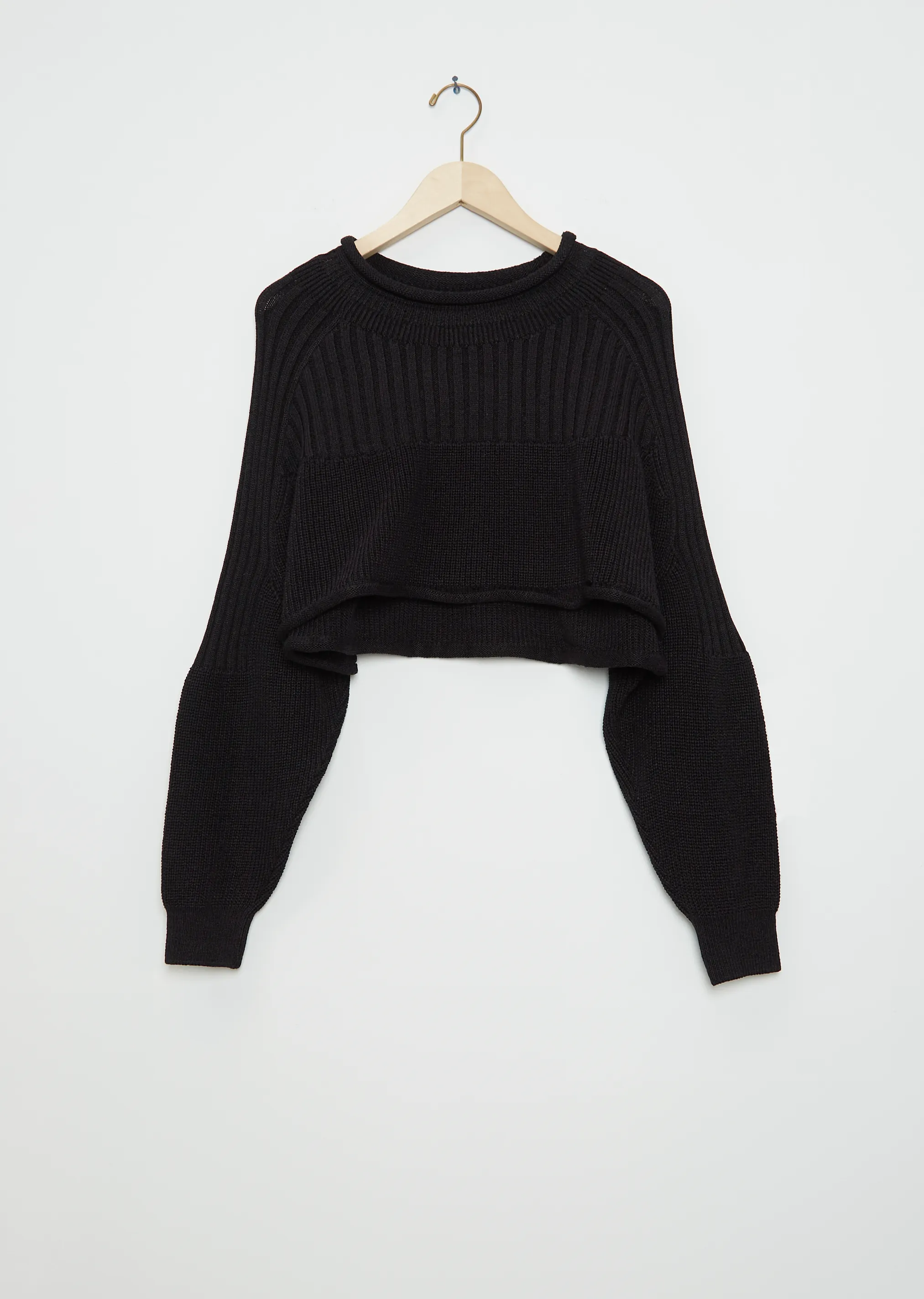 Cropped Cotton Blend Sweater