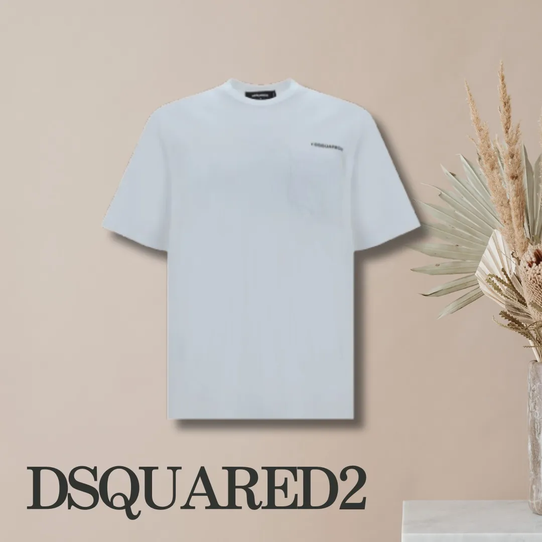 D SQUARED2  |Crew Neck Monogram Cotton Short Sleeves Luxury