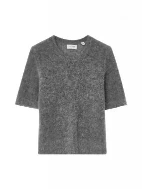 DAGMAR TOP BRUSHED ALPACA DARK GREY