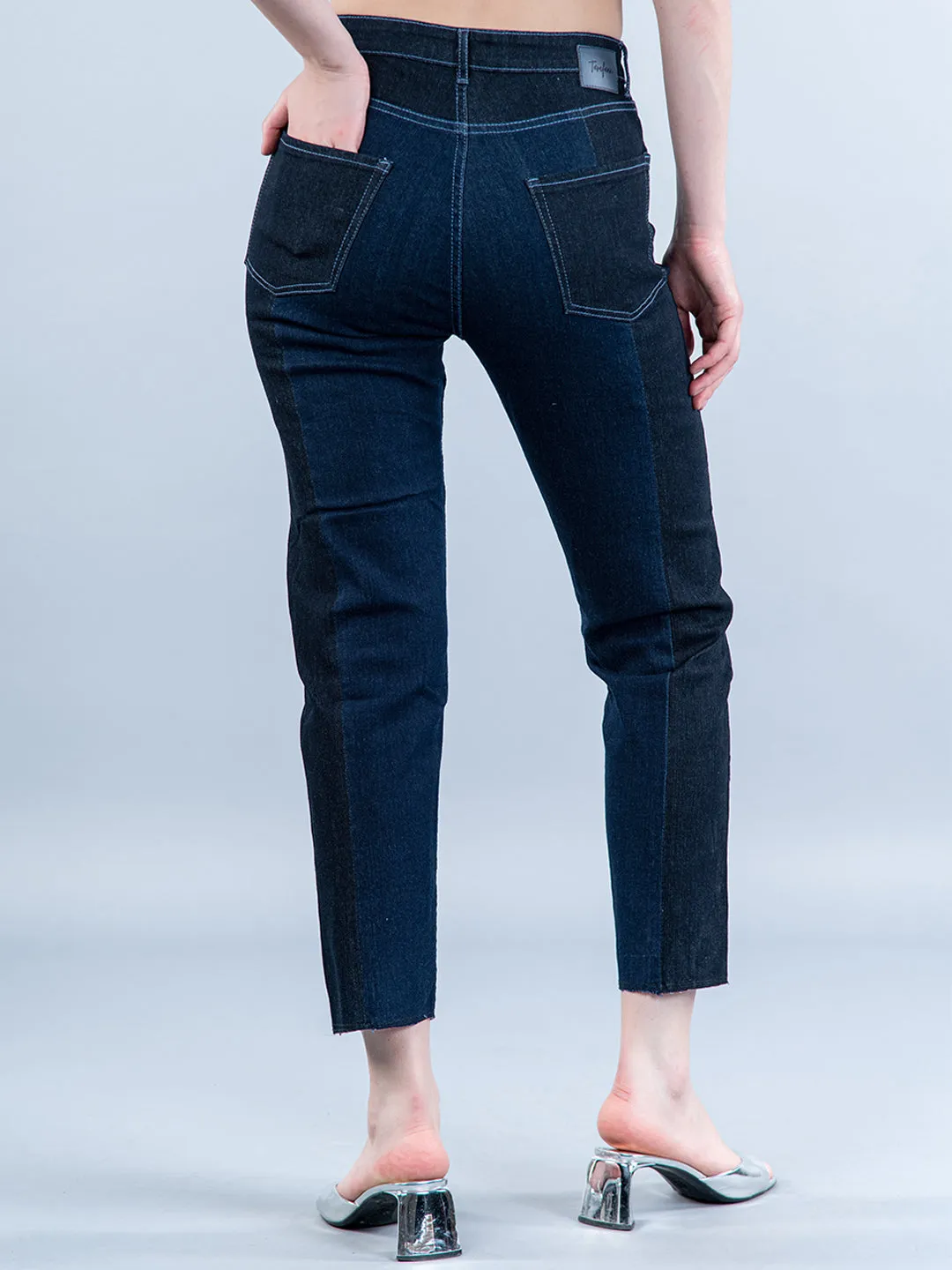 Dark Blue Baggy-fit Jeans For Women