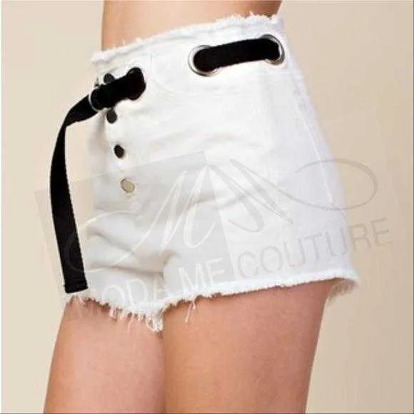 Denim Shorts White