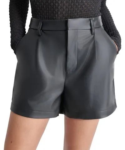 Dkny Jeans Women's High-Rise Faux-Leather Shorts