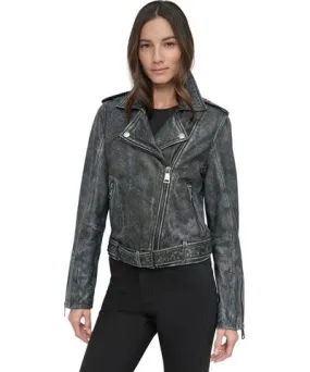 Dkny Jeans Women's Leather Moto Jacket