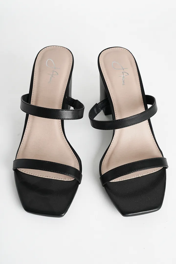 Double Strap Heeled Mules