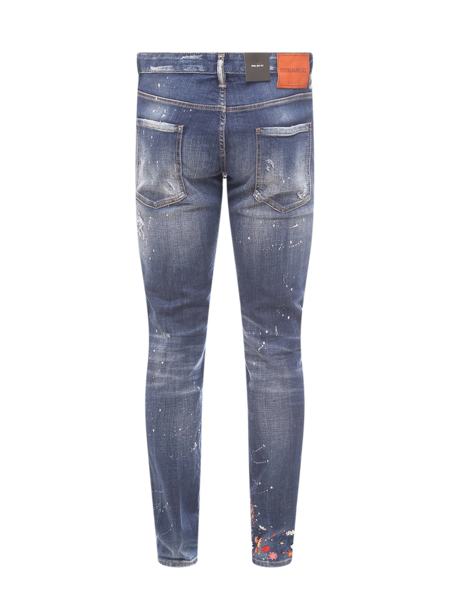 Dsquared2 Floral Embroidered Distressed Slim-Fit Jeans