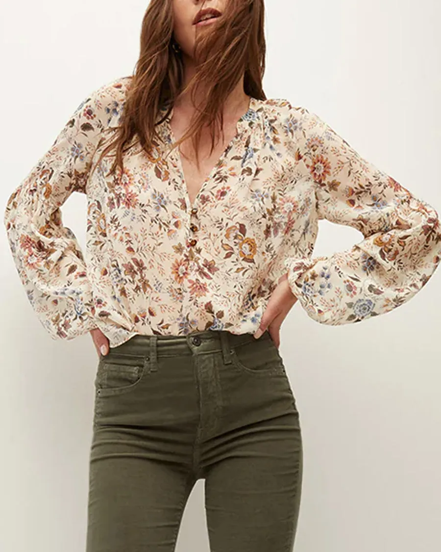 Ecru Floral Clarina Blouse