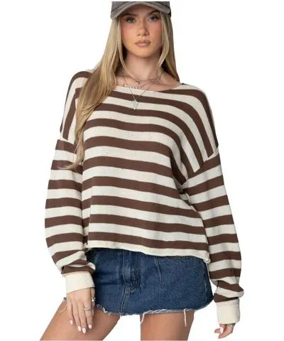 Edikted Women's Anney Oversized Striped Sweater