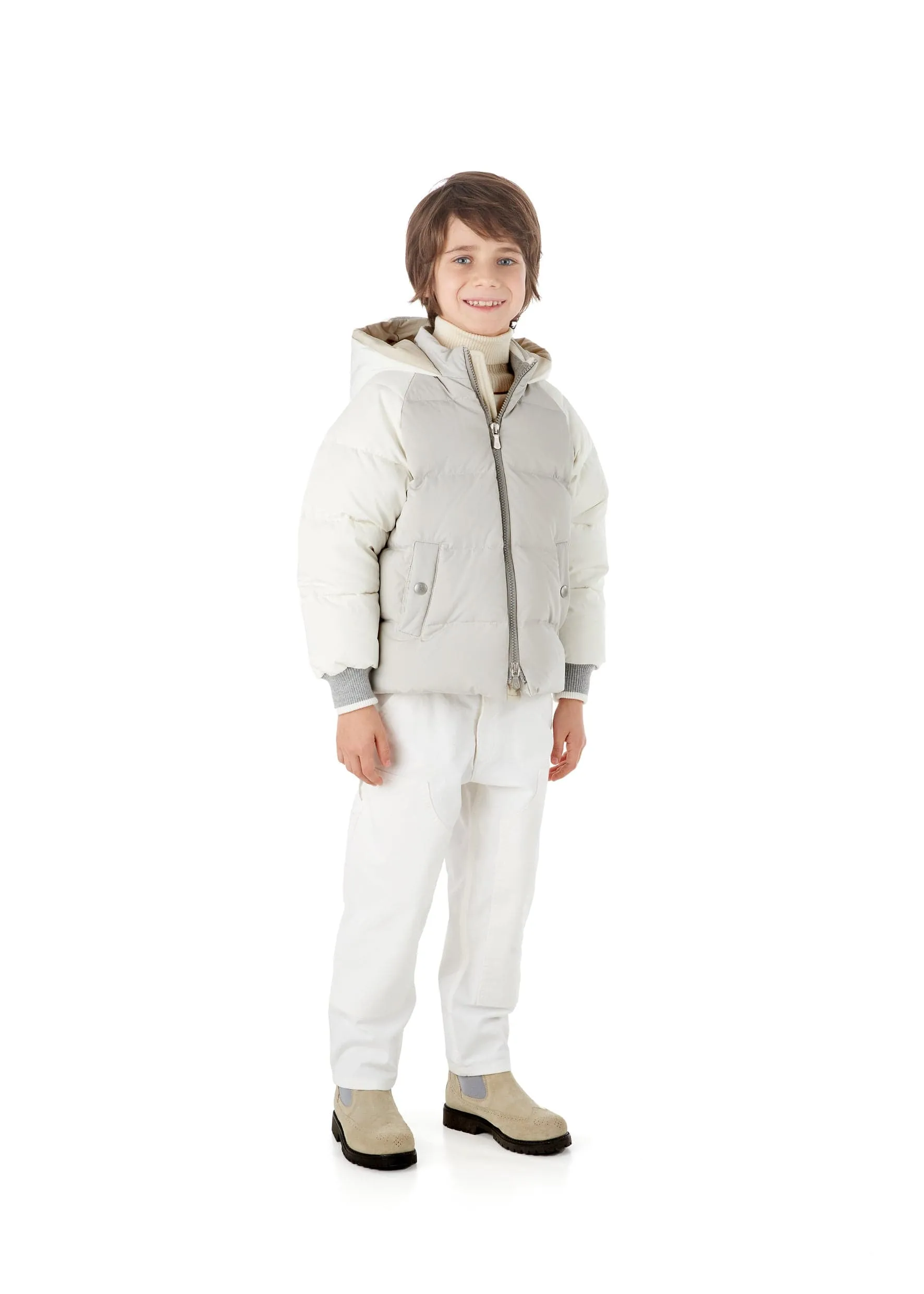 Eleventy Boys Puffer Jacket in Grey