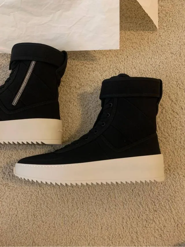 Fear of god military sneaker black nylon