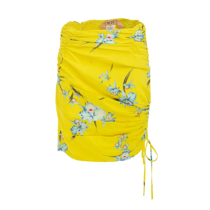 FLORAL SKIRT Woman Yellow