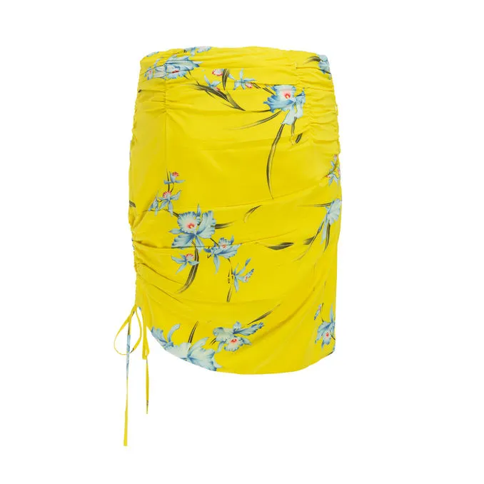 FLORAL SKIRT Woman Yellow