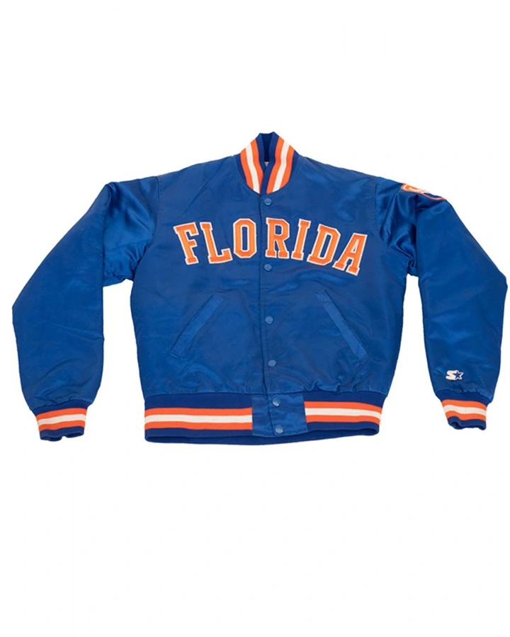 Florida Gators Blue Satin Varsity Jacket - William Jacket