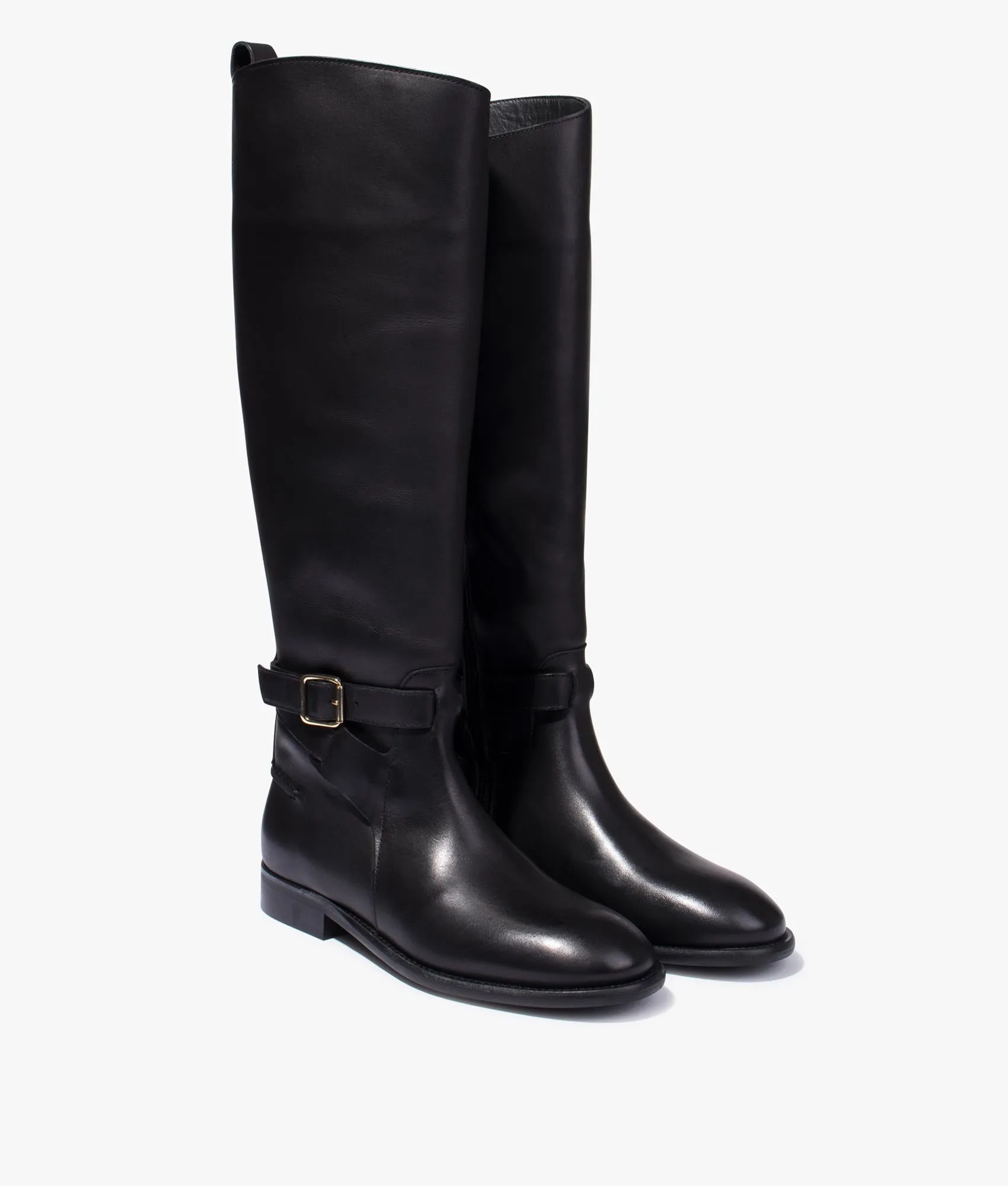 Forrah leather knee high boot in black