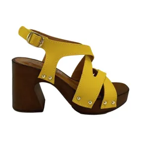 Gallo Shoes 436 Sandali Donna Tacco Alto Con Cinturino Giallo