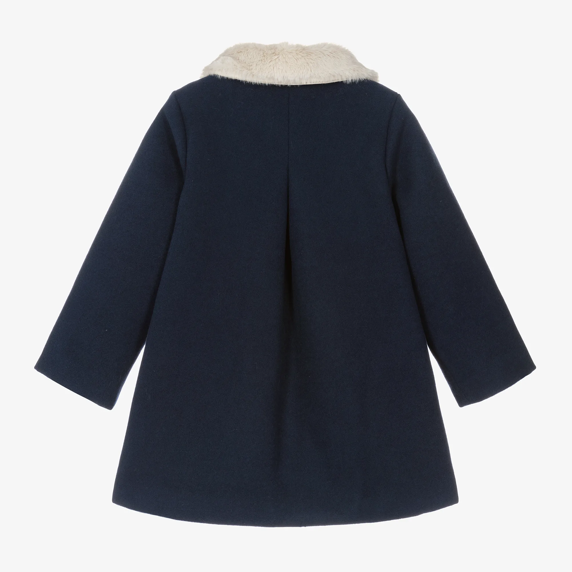 Girls Navy Blue Collared Coat