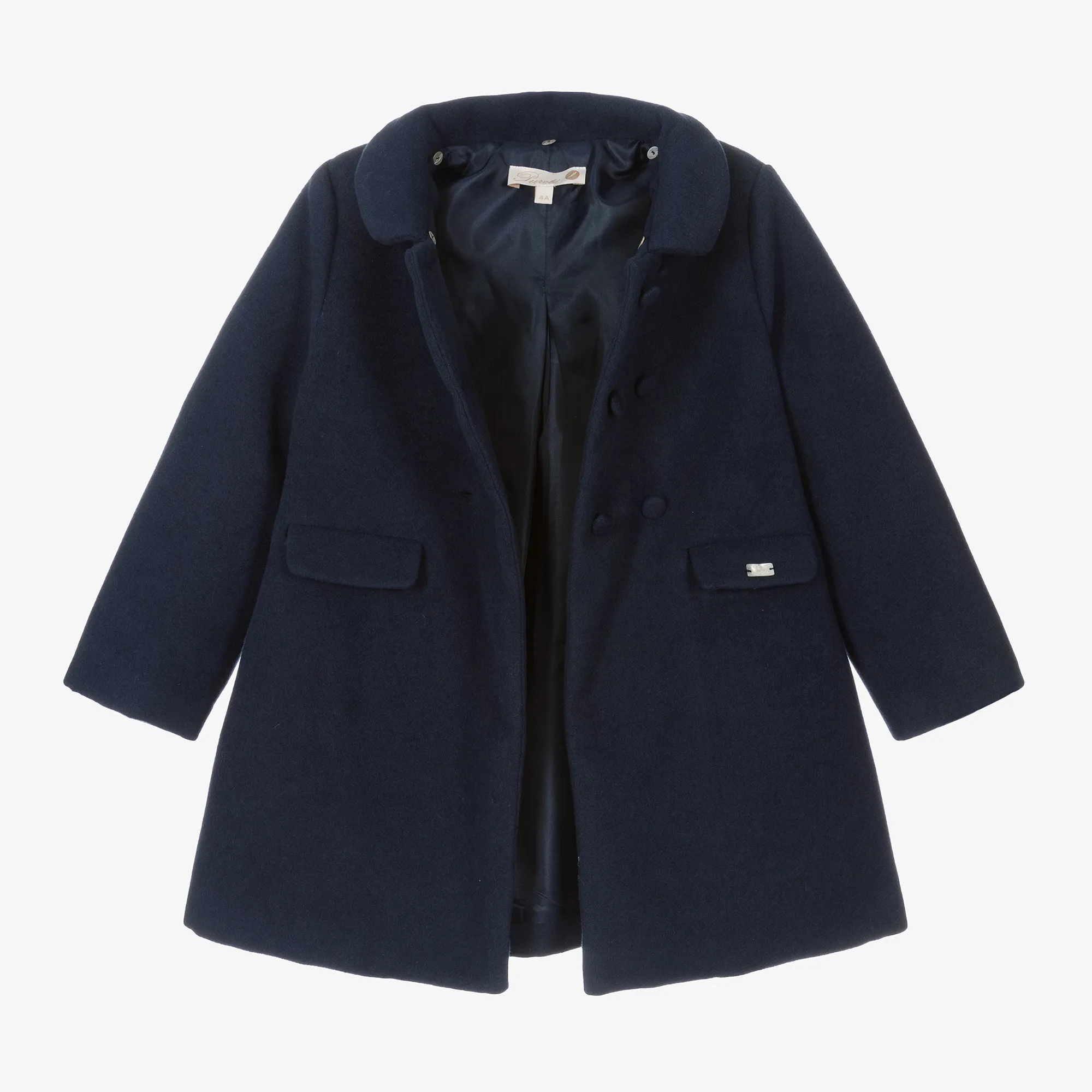 Girls Navy Blue Collared Coat