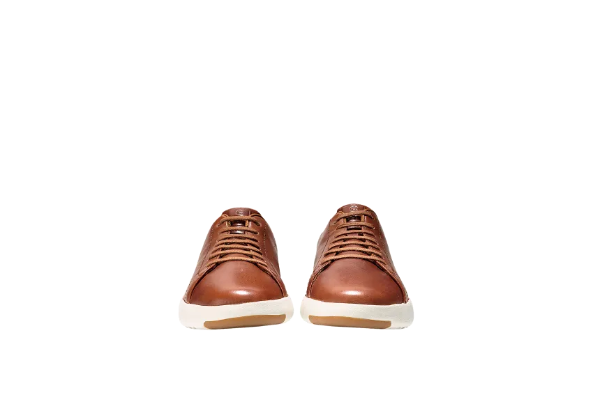 GrandPrø Brown Leather Lace-Up Tennis Sneaker