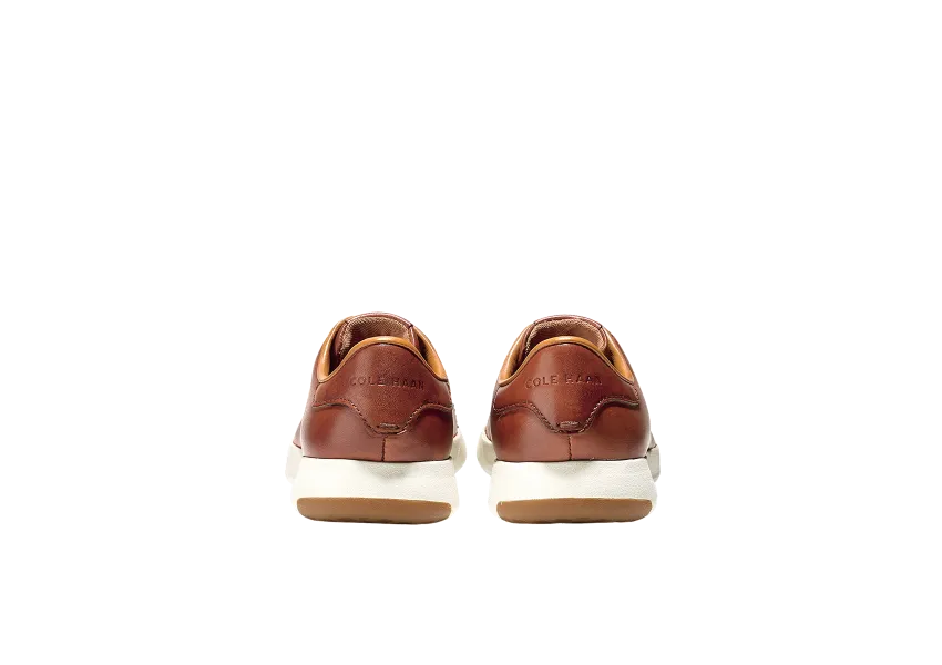 GrandPrø Brown Leather Lace-Up Tennis Sneaker