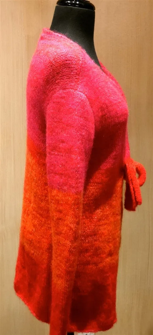 Gretchen Comly Handknit Cardigan Tie Sweater